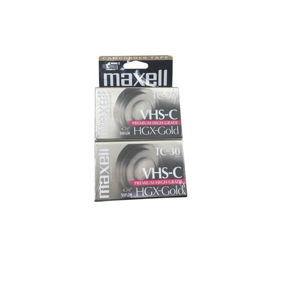 Maxell TC-30 62m HGX-Gold VHS-C Premium High Grade Tape 2-Pack Fast Shipping - Picture 1 of 6